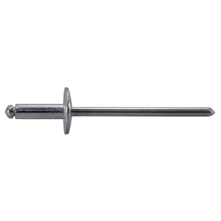 Midwest Fastener Blind Rivet, Dome Head, 1/8 in Dia., 3/16 in L, Aluminum Body, 100 PK 53950
